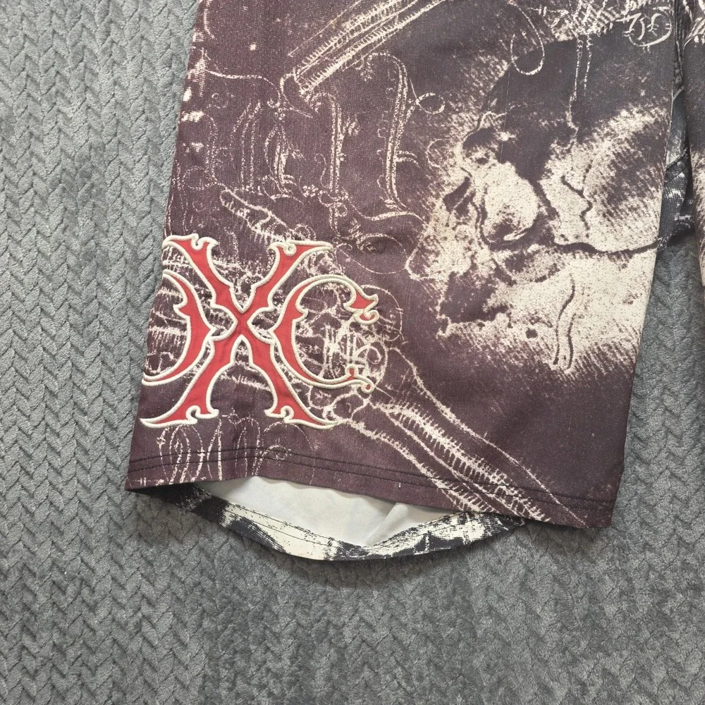Xtreme Couture Affliction Board Shorts Mens Size 43 Black Red Y2K Skate Surf UFC